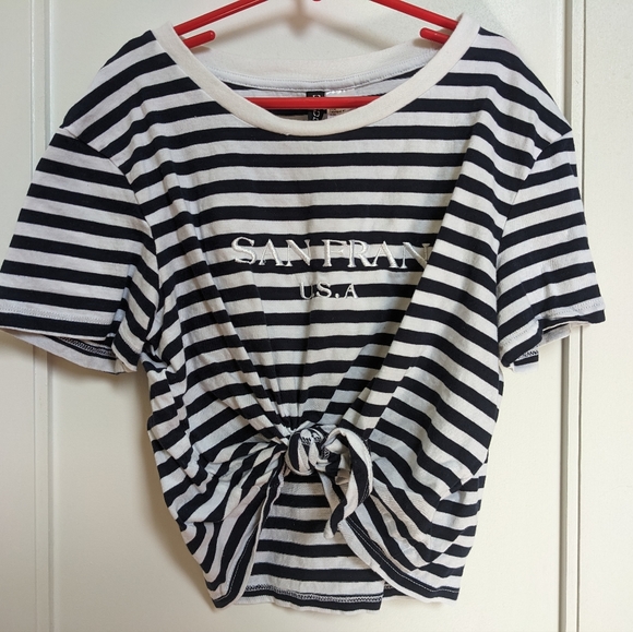 H&M Striped San Fran Crop Top - Picture 2 of 8